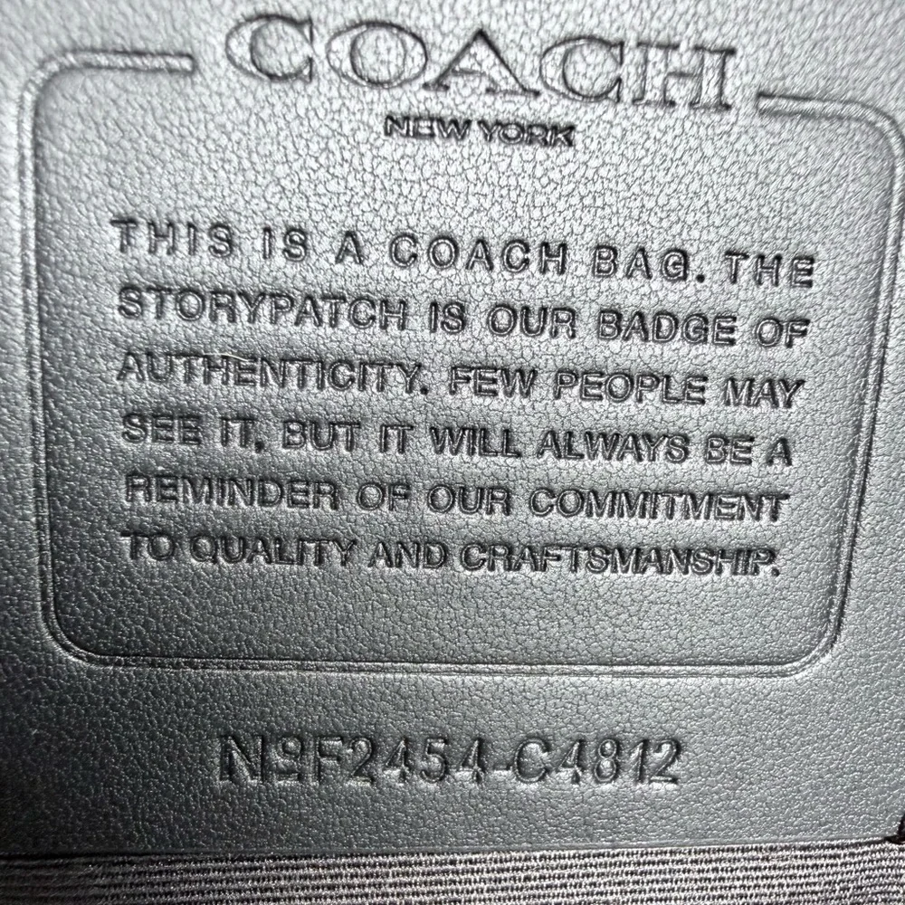 Coach Black/Gray Tote Insert Organizer C4812 w/ Creed Patch – Like New - Picture 13 of 13
